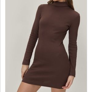 Roll neck bodycon mini dress